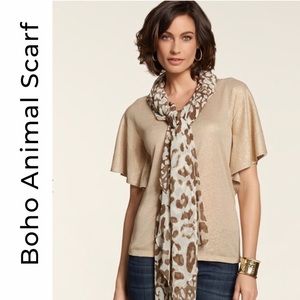 NWT CHICOS Boho Animal Print Oversized Scarf Sz: OS